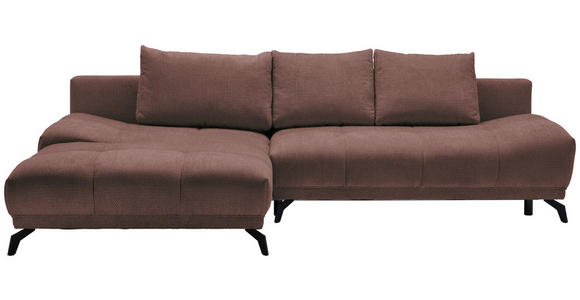 ECKSOFA in Chenille Braun  - Schwarz/Braun, MODERN, Textil/Metall (182/290cm) - Hom`in