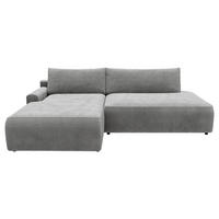 ECKSCHLAFSOFA in Cord Dunkelgrau  - Dunkelgrau/Schwarz, Modern, Kunststoff/Textil (167/253cm) - Trendmanufaktur