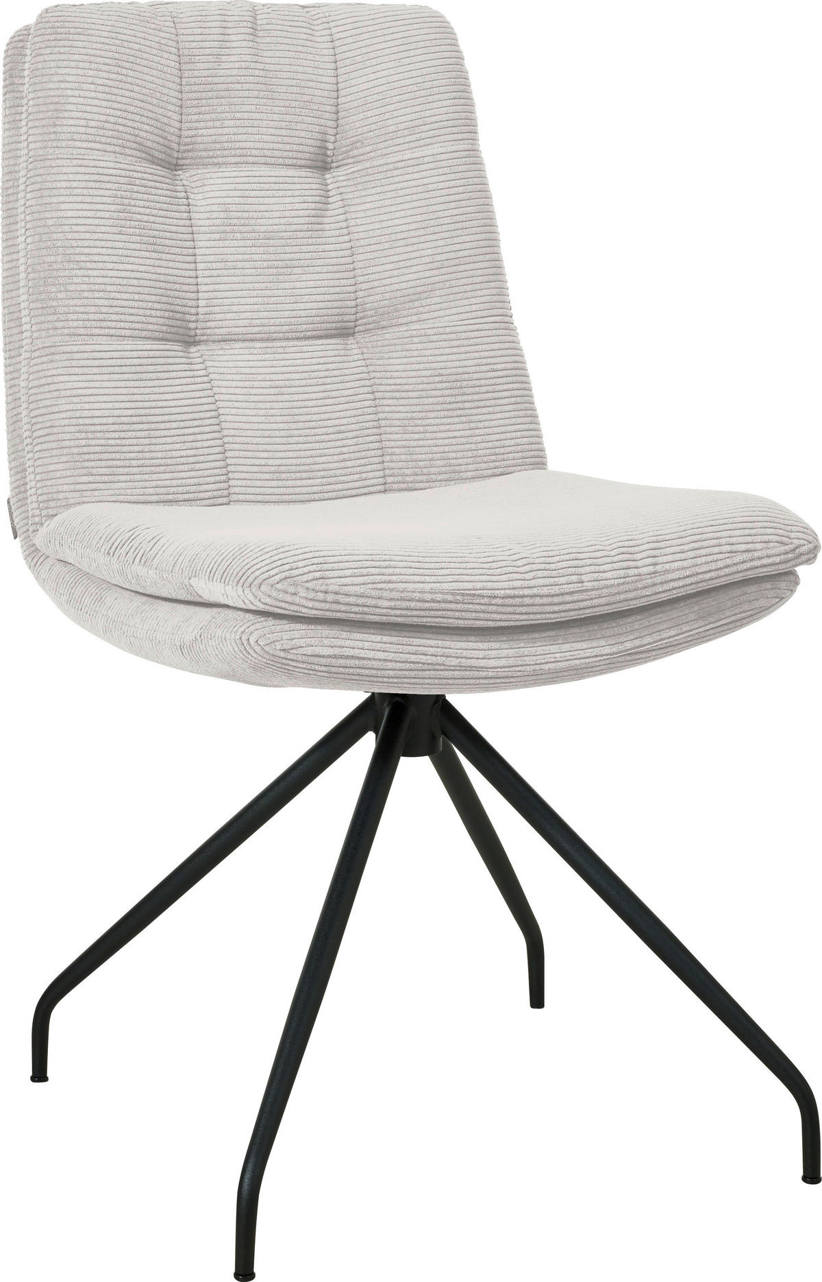 STUHL  in Cord  - Hellgrau/Schwarz, Design, Textil/Metall (49/90/68cm) - Johann Jakob