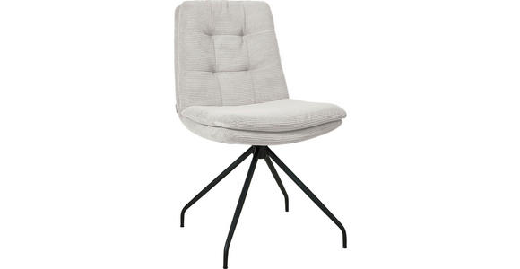 STUHL - Hellgrau/Schwarz, Design, Textil/Metall (49/90/68cm) - Johann Jakob