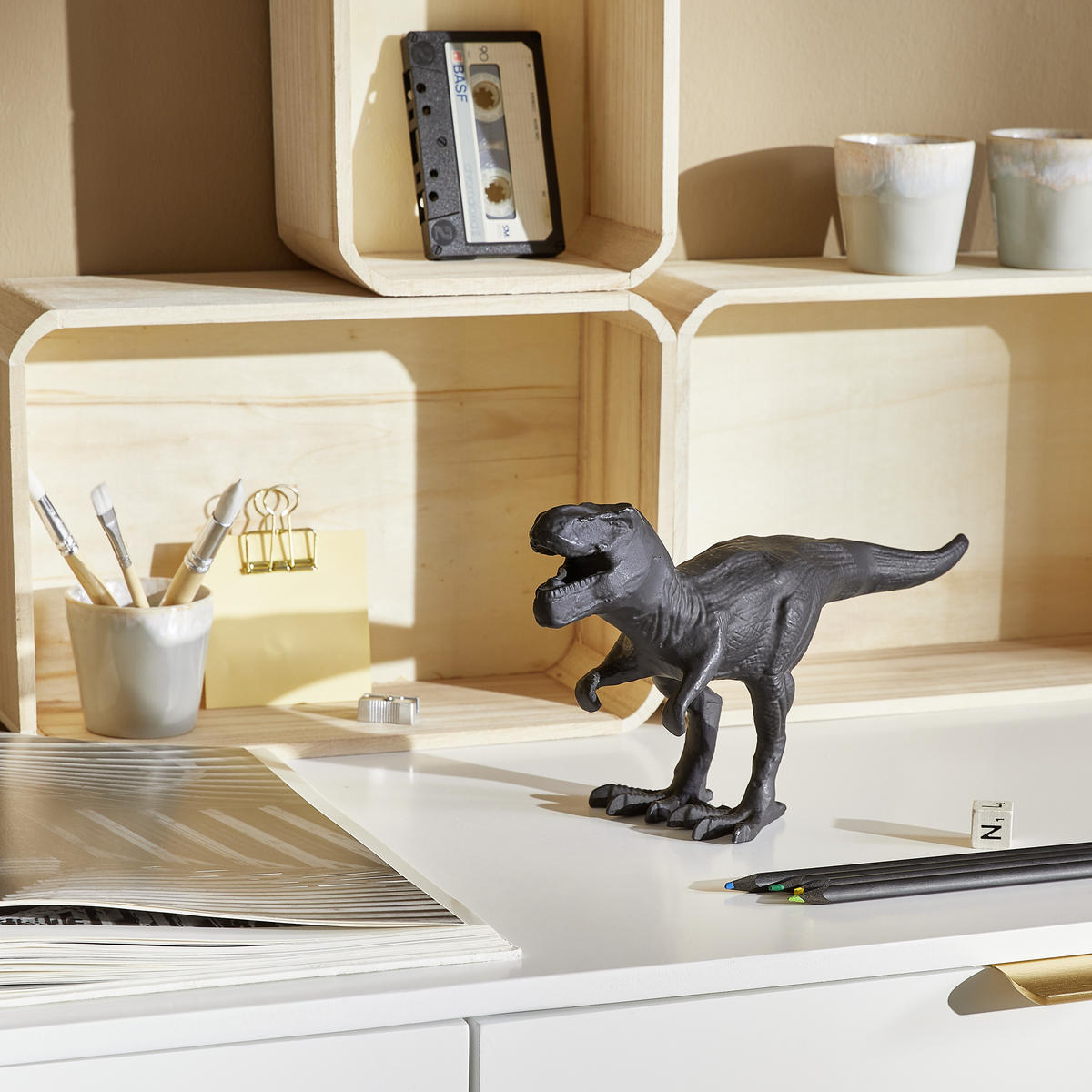 SKULPTUR - Schwarz, Basics, Metall (34,5/16,5/12cm) - Light & Living