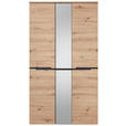GARDEROBENSCHRANK  in 105/192/38 cm  - Graphitfarben/Eiche Artisan, Design, Glas/Holzwerkstoff (105/192/38cm) - Voleo