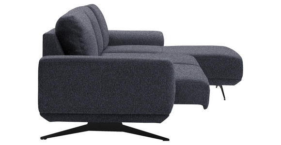 ECKSOFA in Webstoff Dunkelgrau  - Dunkelgrau/Schwarz, Design, Textil/Metall (320/172cm) - Valnatura