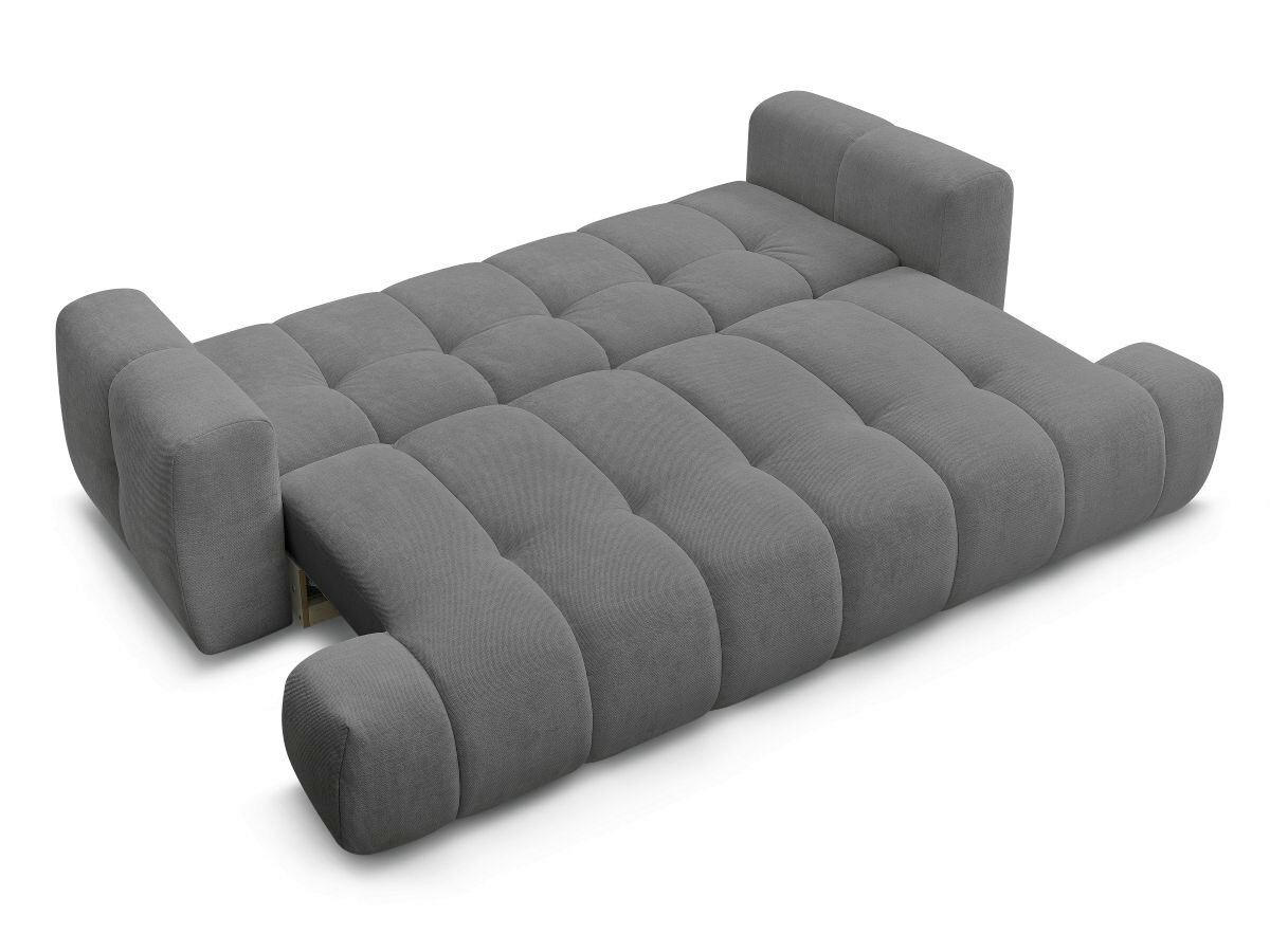 SCHLAFSOFA FUJI Leinenoptik Dunkelgrau  inkl.  - Dunkelgrau/Schwarz, MODERN, Kunststoff/Textil (251/113/88cm)