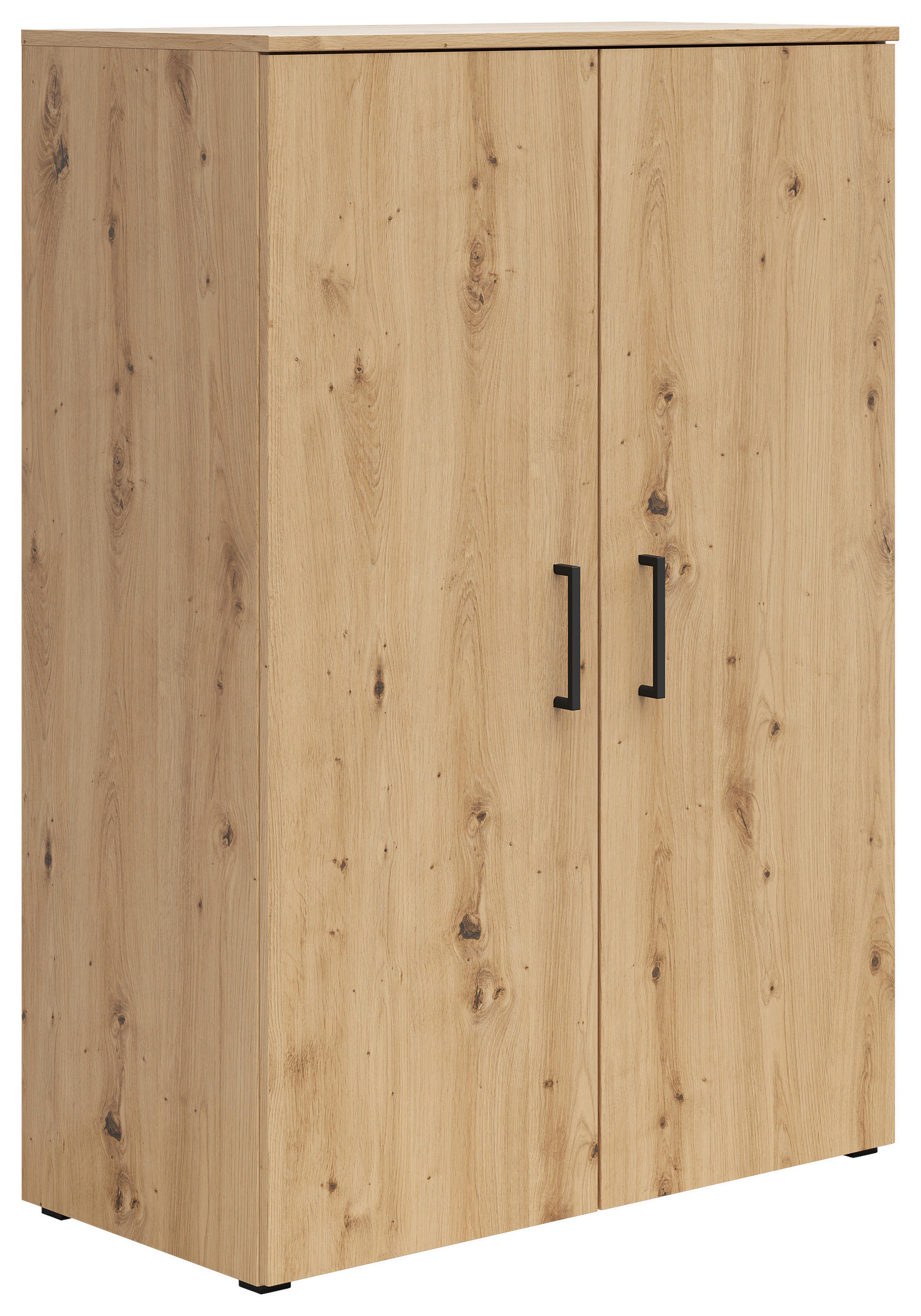 KOMODA, dub artisan, 80/115/40 cm - černá/antracitová, Moderní, kompozitní dřevo/plast (80/115/40cm) - Carryhome