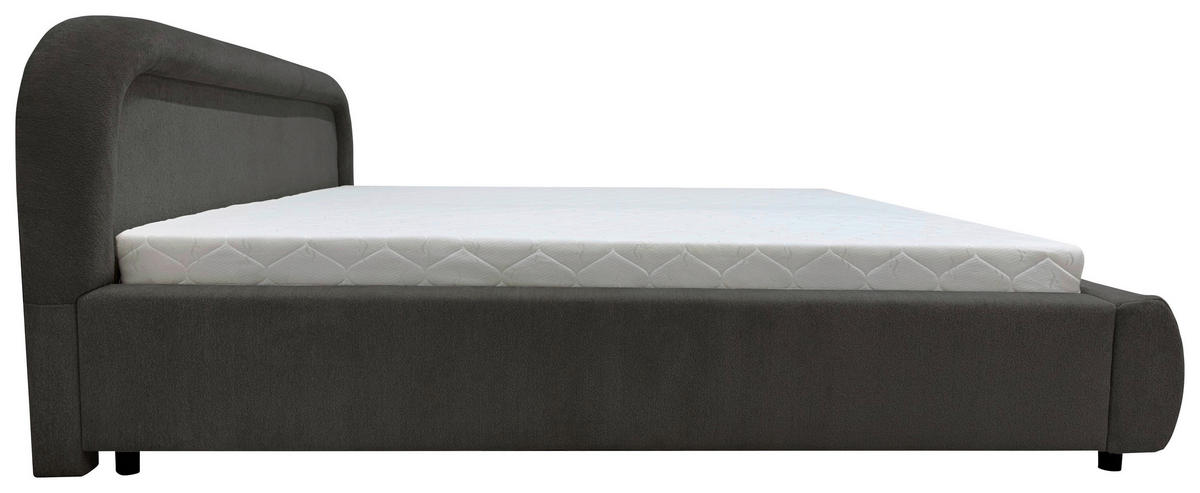 POLSTERBETT Bettkasten, Lattenrost 160/200 cm  in Schwarz  - Eichefarben/Schwarz, MODERN, Holz/Textil (160/200cm) - Livetastic