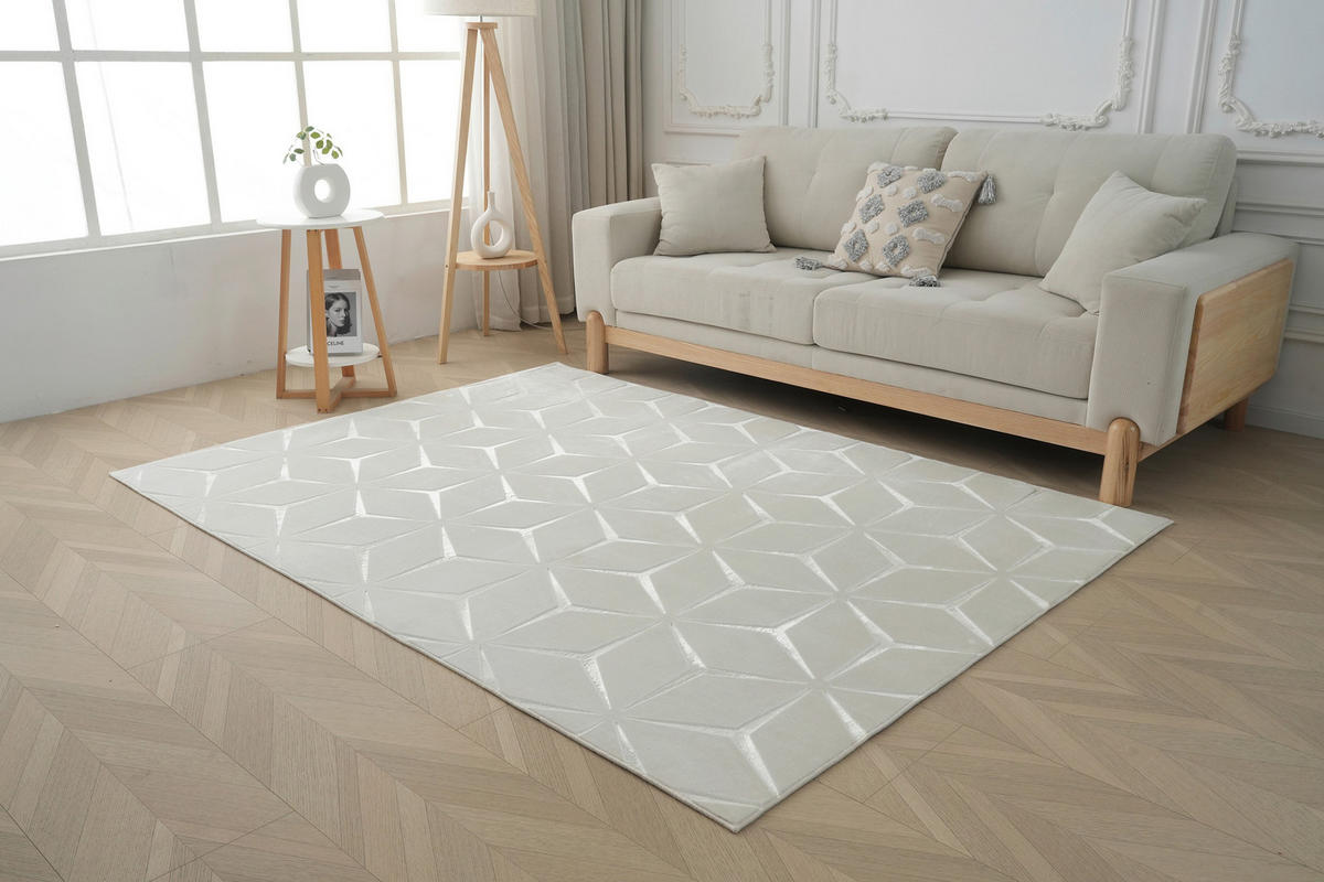 RAVNO TKANA PREPROGA  Calma     160/220 cm    tkano  bela  - bela, Basics, tekstil (160/220cm) - Kayoom