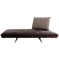 RÉCAMIERE  in Mikrofaser Braun, Cappuccino  - Schwarz/Braun, Design, Textil/Metall (210/105/115cm) - Moderano