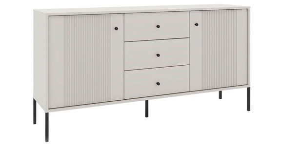 SIDEBOARD Iseo in 154,5/79/39 cm - Kaschmir/Schwarz, Design, Holzwerkstoff/Metall (154,5/79/39cm) - Xora