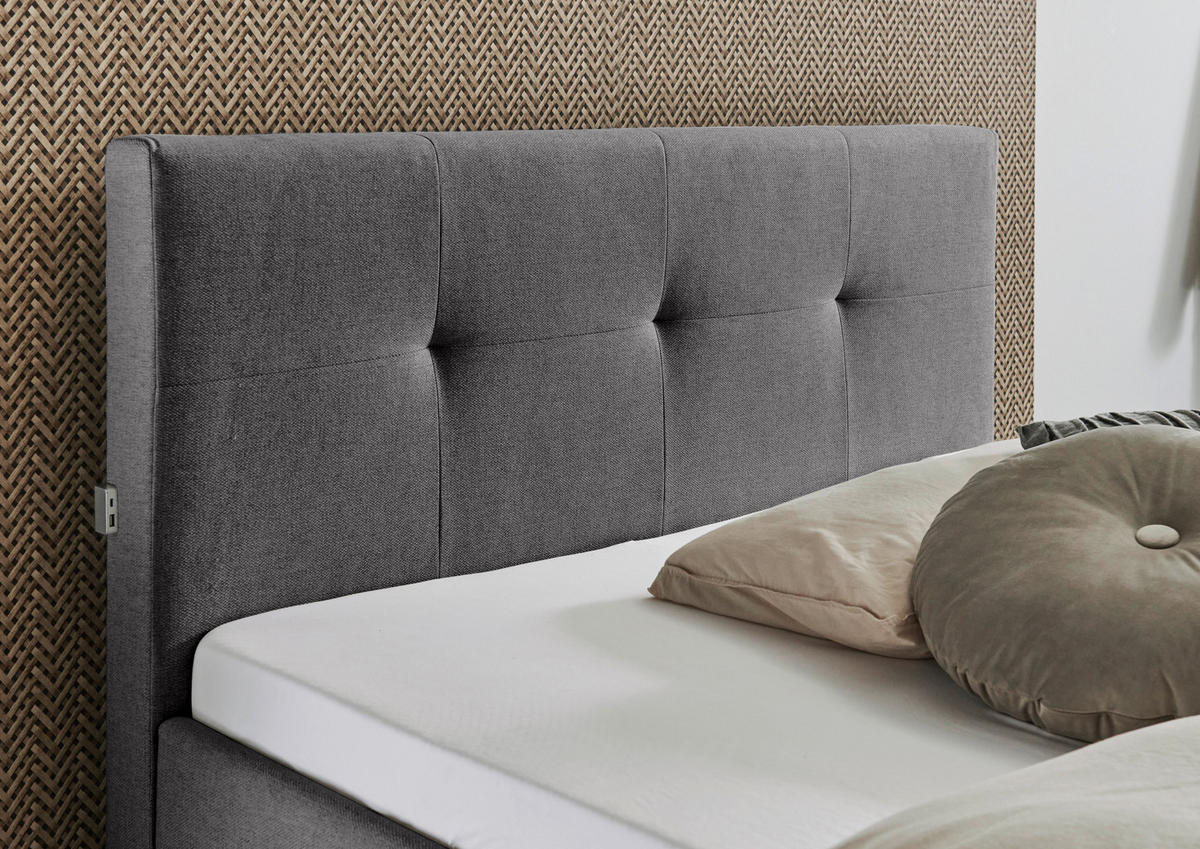 POLSTERBETT 140/200 cm  in Anthrazit  - Eichefarben/Anthrazit, MODERN, Holz/Textil (140/200cm) - Livetastic