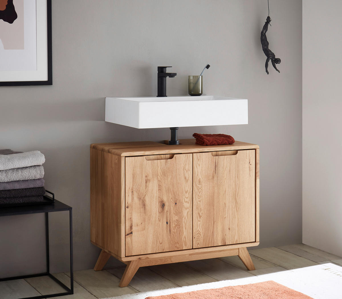 WASCHBECKENUNTERSCHRANK 70/60/40 cm  - Wildeiche, Basics, Holz (70/60/40cm) - Linea Natura