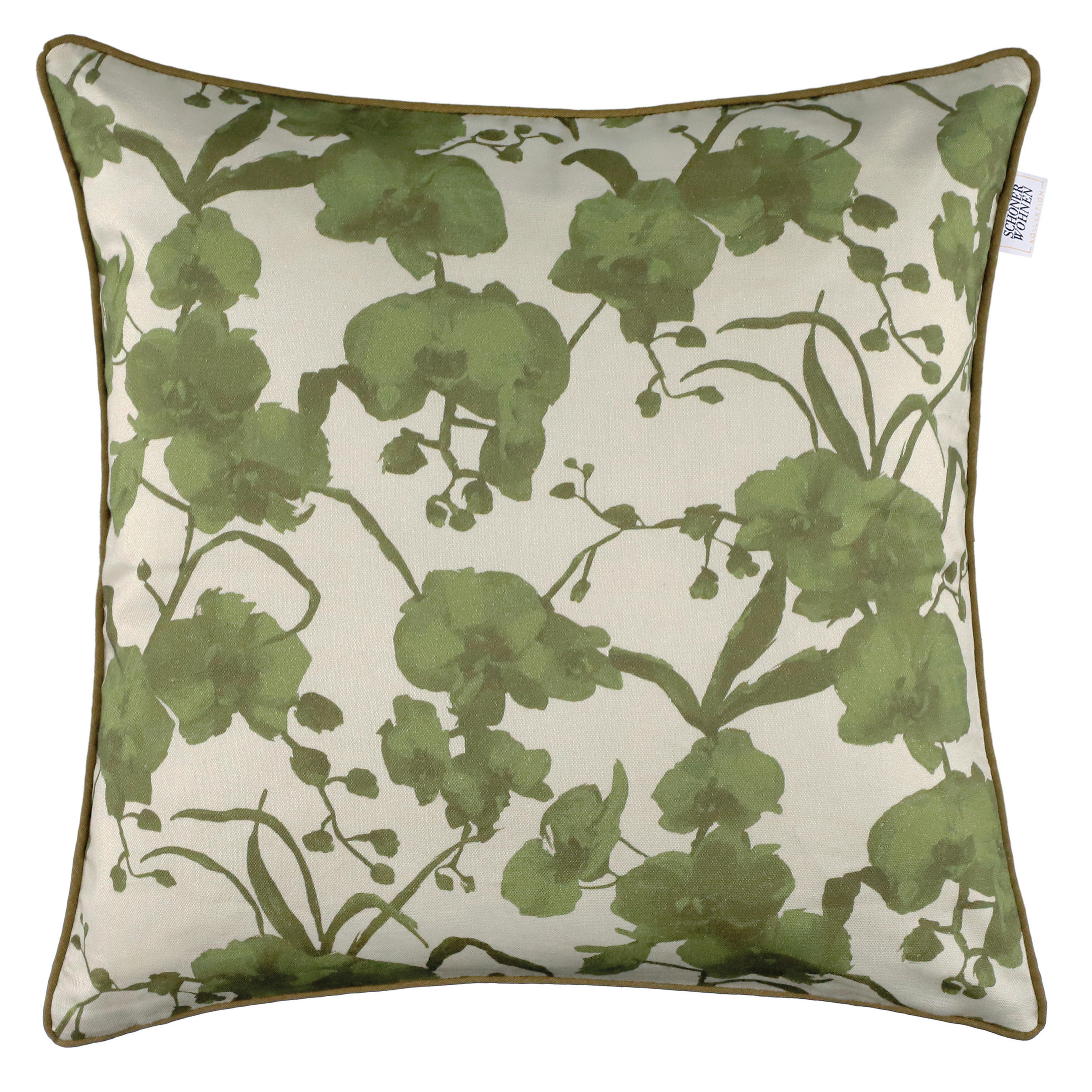 Schöner Wohnen Kissenbezug Sw-Orchid Grün, Beige 45x45 cm