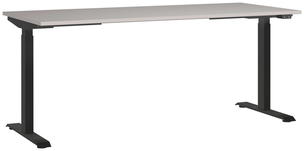 SCHREIBTISCH höhenverstellbar  - Kaschmir/Schwarz, MODERN, Holzwerkstoff/Metall (180/80/72-120cm) - Germania