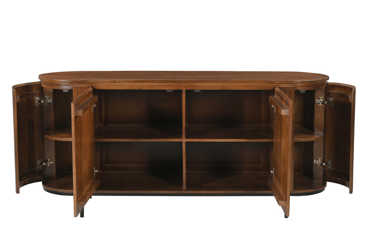 SIDEBOARD  170/80/45 cm  - Schwarz/Naturfarben, Design, Holz/Metall (170/80/45cm) - MID.YOU