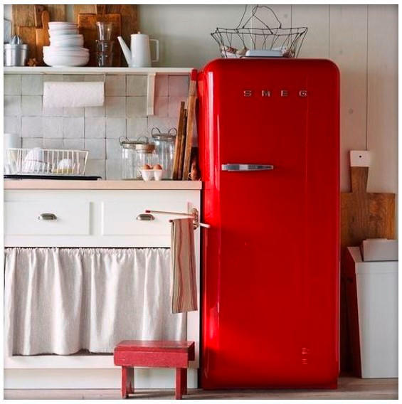 KÜHLSCHRANK 60,1/153/76,8 cm  - Rot, Basics, Glas/Metall (60,1/153/76,8cm) - SMEG