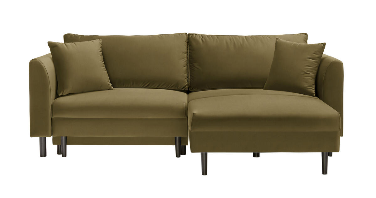Freisteller von Ti'me ECKSOFA Grün Velours.