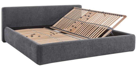 POLSTERBETT Bettkasten, Lattenroste Grau 180/200 cm  - Birkefarben/Buchefarben, Design, Holz/Textil (180/200cm) - Xora