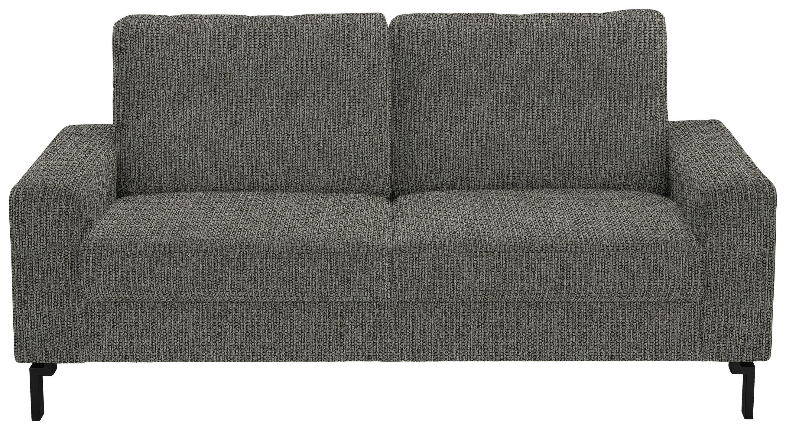 2-SITZER-SOFA  in Flachgewebe Graubraun  - Graubraun/Schwarz, Design, Textil/Metall (178/86/97cm) - Hom`in