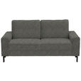 2-SITZER-SOFA  in Flachgewebe Graubraun  - Graubraun/Schwarz, Design, Textil/Metall (178/86/97cm) - Hom`in