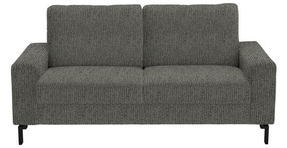 2-SITZER-SOFA  in Flachgewebe Graubraun  - Graubraun/Schwarz, Design, Textil/Metall (178/86/97cm) - Hom`in