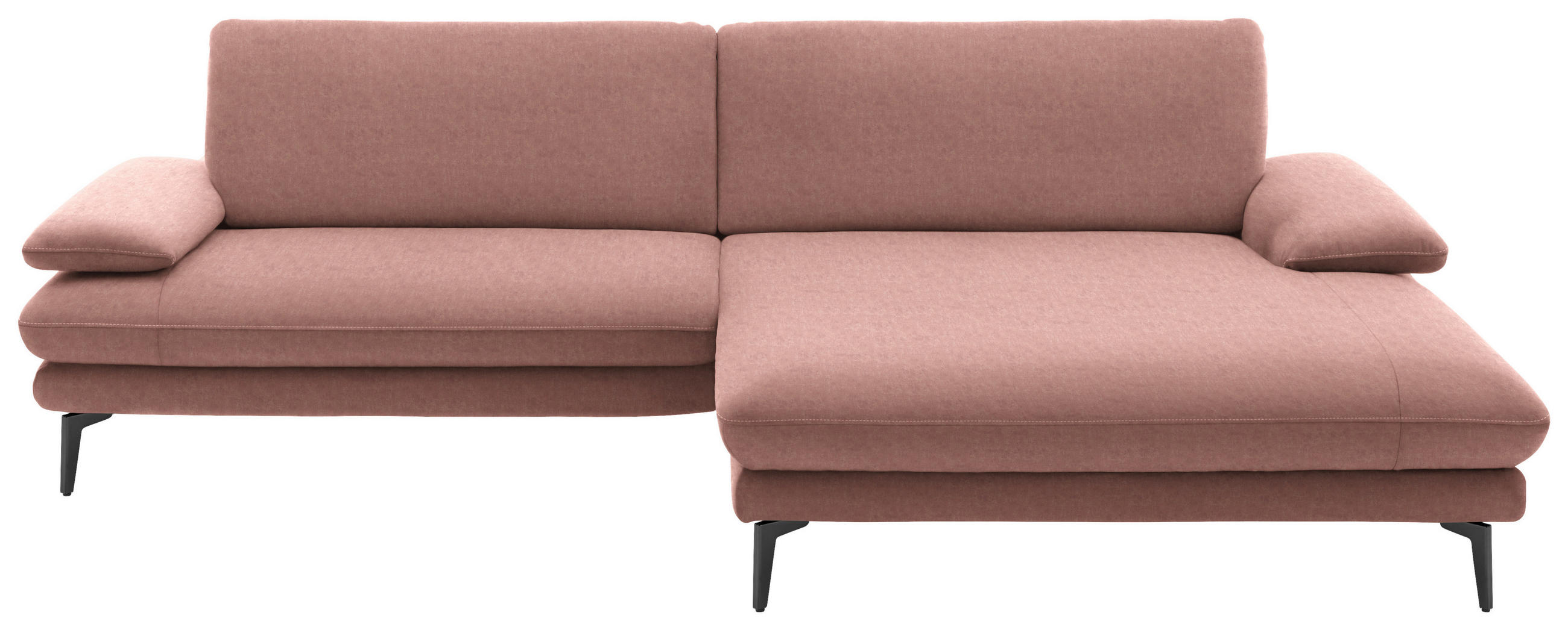 ECKSOFA in Velours Flieder  - Flieder/Schwarz, Design, Textil/Metall (284/184cm) - Dieter Knoll