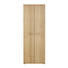 GARDEROBENSCHRANK Wildeiche furniert, teilmassiv lackiert Eichefarben - Edelstahlfarben/Eichefarben, KONVENTIONELL, Holz/Metall (70/193/37cm)