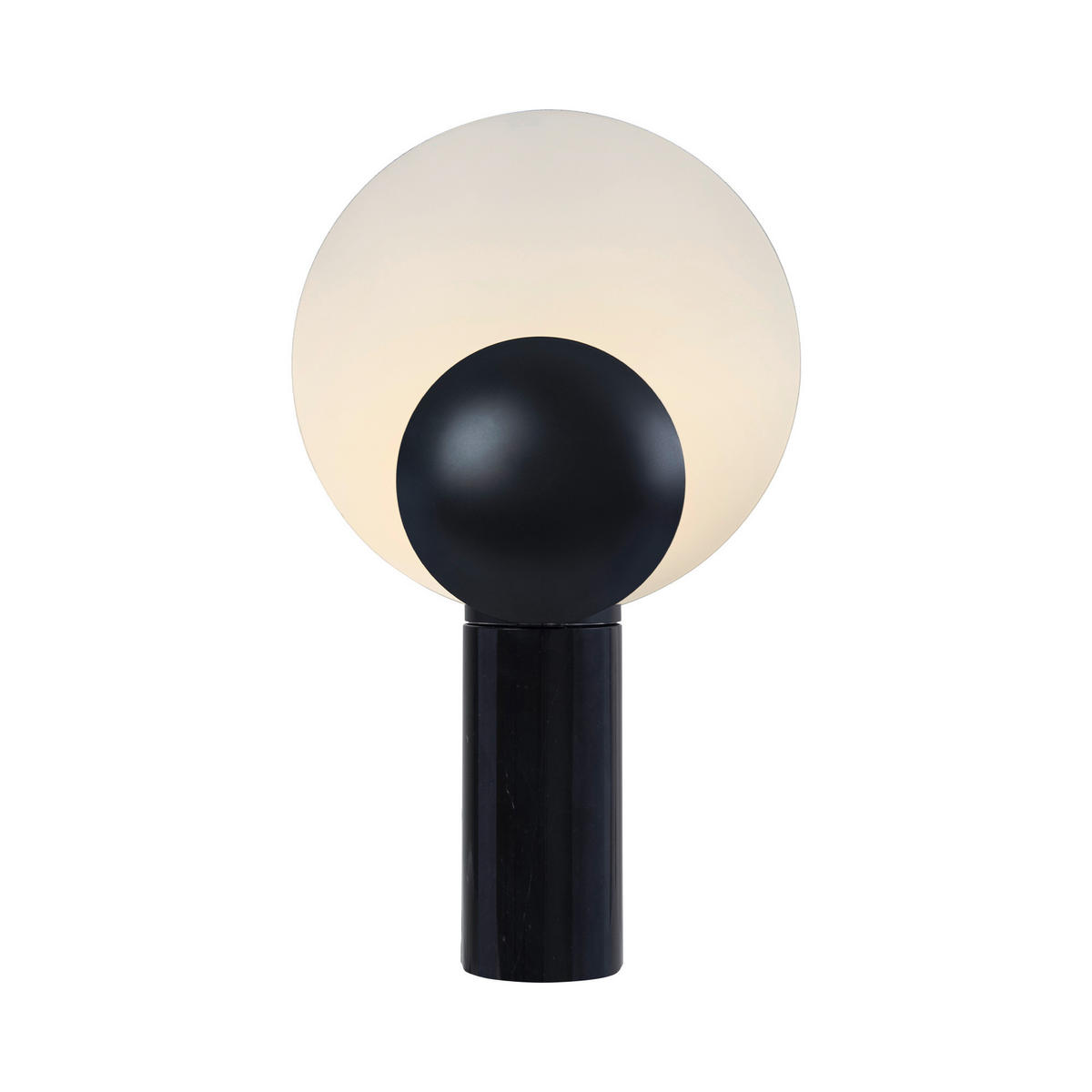 TISCHLEUCHTE Caché 30/49 cm   - Schwarz/Weiß, Design, Stein/Metall (30/49cm) - Nordlux