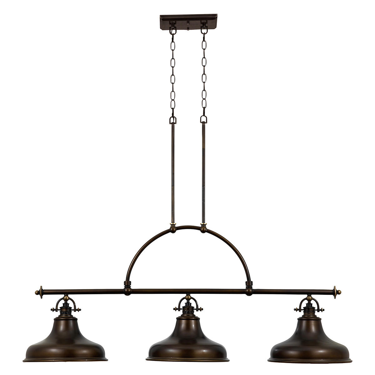 HÄNGELEUCHTE Elstead Emery 133.3/34,3/73 cm - Bronzefarben, Design, Glas/Metall (133.3/34,3/73cm) - Elstead Lighting