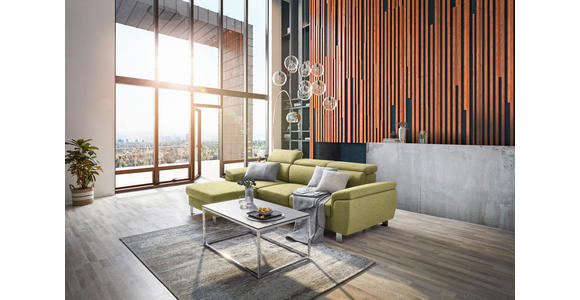 ECKSOFA in Webstoff Grün 167/250 cm - Silberfarben/Grün, Design, Textil/Metall (167/250cm) - Xora