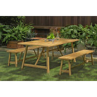 GARTENTISCHGRUPPE Akazie vollmassiv  - Braun/Akaziefarben, MODERN, Holz - Gardenson