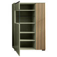 HIGHBOARD Schwarz, Wildeiche, Schilfgrün  87/136/45 cm  - Schilfgrün/Wildeiche, Design, Glas/Holz (87/136/45cm) - Moderano