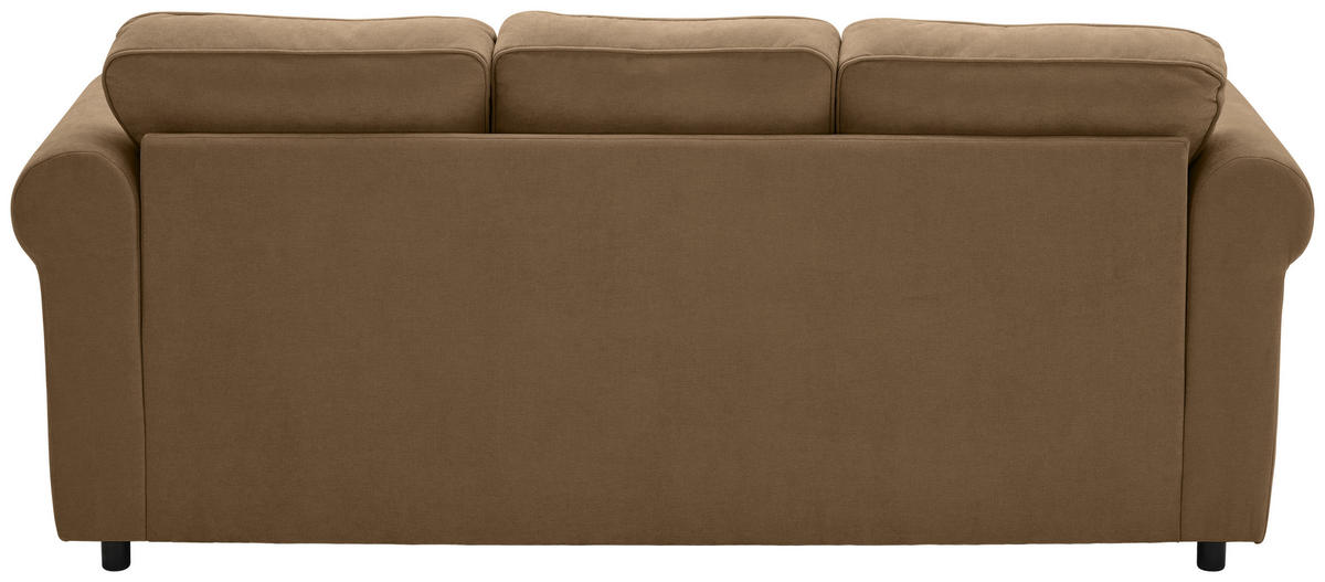 3-SITZER-SOFA Chenille Goldbraun  - Goldbraun/Schwarz, KONVENTIONELL, Kunststoff/Textil (226/88/86cm) - Carryhome