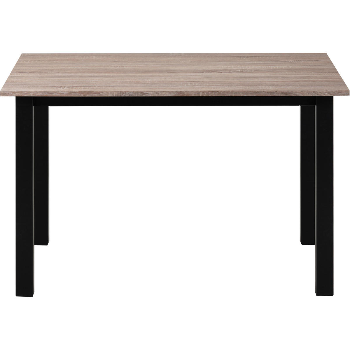 ESSTISCH 120/80/76 cm Nachbildung  Metall, Holzwerkstoff gastro- und objekttauglich rechteckig Eichefarben  - Eichefarben/Schwarz, MODERN, Holzwerkstoff/Metall (120/80/76cm) - MID.YOU
