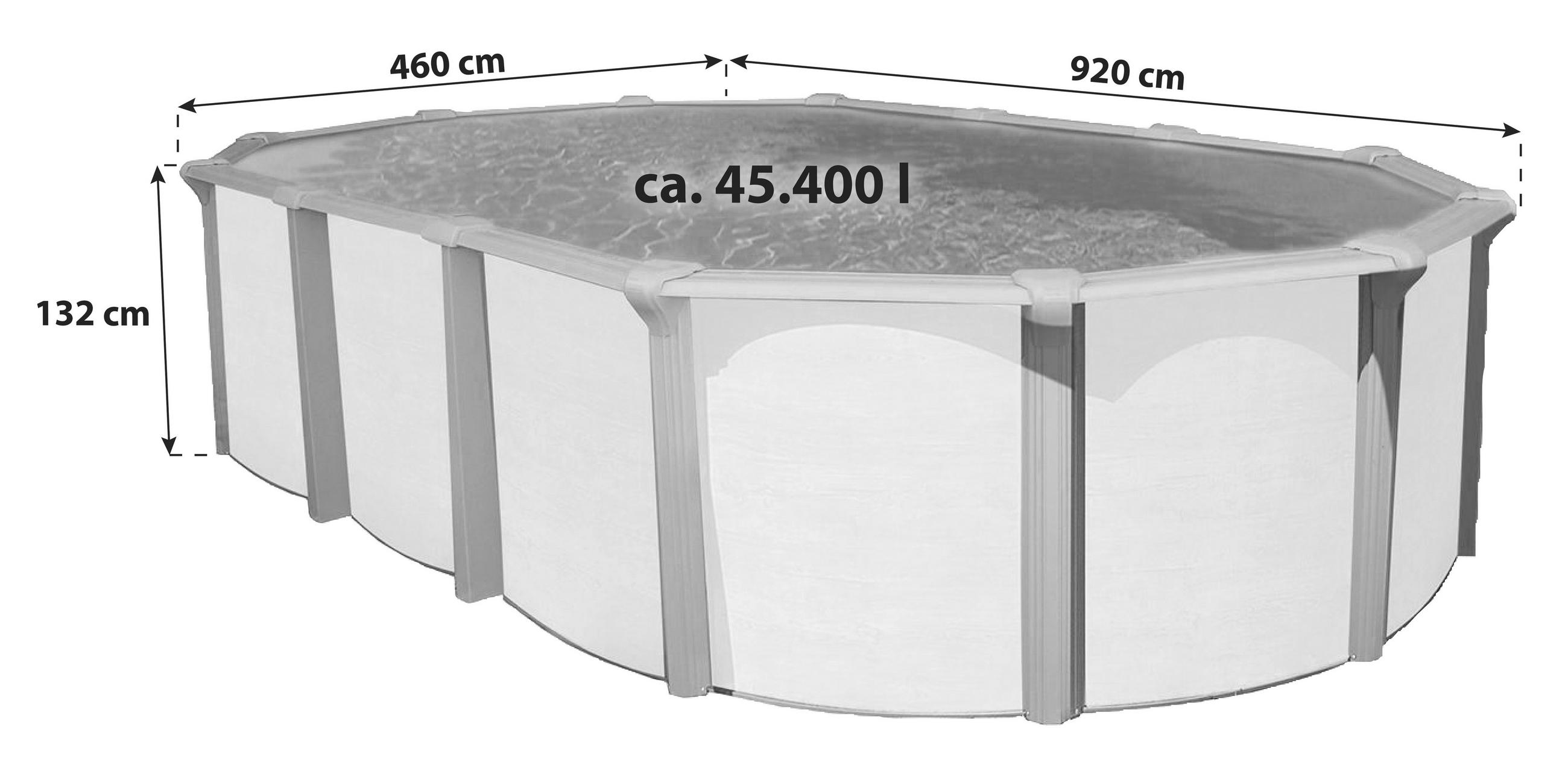 POOL 920/460/132 cm  - Braun/Weiß, Basics, Kunststoff (920/460/132cm)