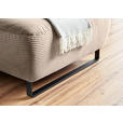 ECKSOFA in Cord Taupe  - Taupe/Schwarz, KONVENTIONELL, Textil/Metall (266/180cm) - Hom`in