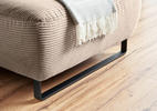 ECKSOFA Taupe Cord  - Taupe/Schwarz, KONVENTIONELL, Textil/Metall (266/180cm) - Hom`in