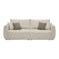 SCHLAFSOFA in Chenille, Jacquard Cappuccino  - Taupe/Schwarz, Kunststoff/Textil (245/74-90/104cm) - MID.YOU