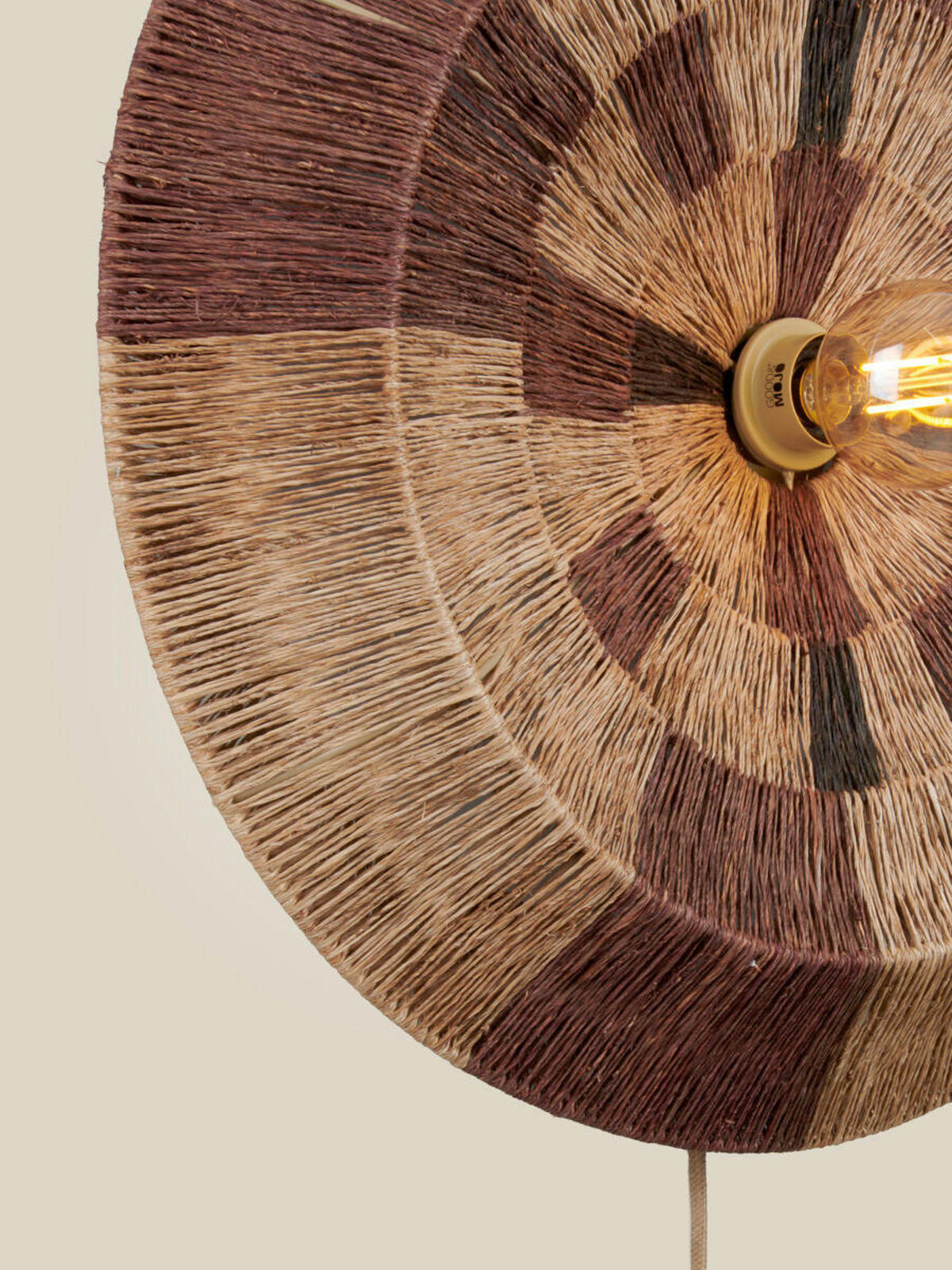 WANDLEUCHTE Good & Mojo 60/60 cm  - Hellbraun/Schwarz, Trend, Textil (60/60cm) - Good & Mojo