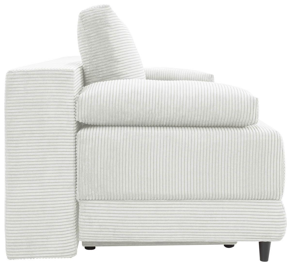 SCHLAFSOFA  mit Liegefunktion, Schlafen auf Sitzhöhe, Rücken echt Cord Naturfarben  - Schwarz/Naturfarben, KONVENTIONELL, Holz/Textil (196/96/103cm) - Carryhome