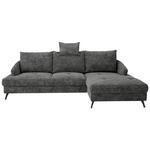 ECKSOFA in Webstoff Schwarz  - Schwarz, KONVENTIONELL, Textil/Metall (293/183cm) - Carryhome