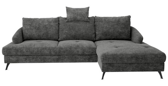 ECKSOFA in Webstoff Schwarz  - Schwarz, KONVENTIONELL, Textil/Metall (293/183cm) - Carryhome