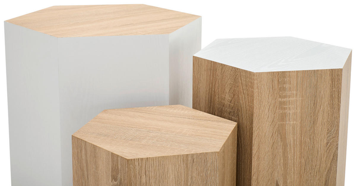 COUCHTISCHSET - Eichefarben, Design, Holzwerkstoff (34,5/39/50/30/40,5/45/34,5/39/50cm) - MID.YOU