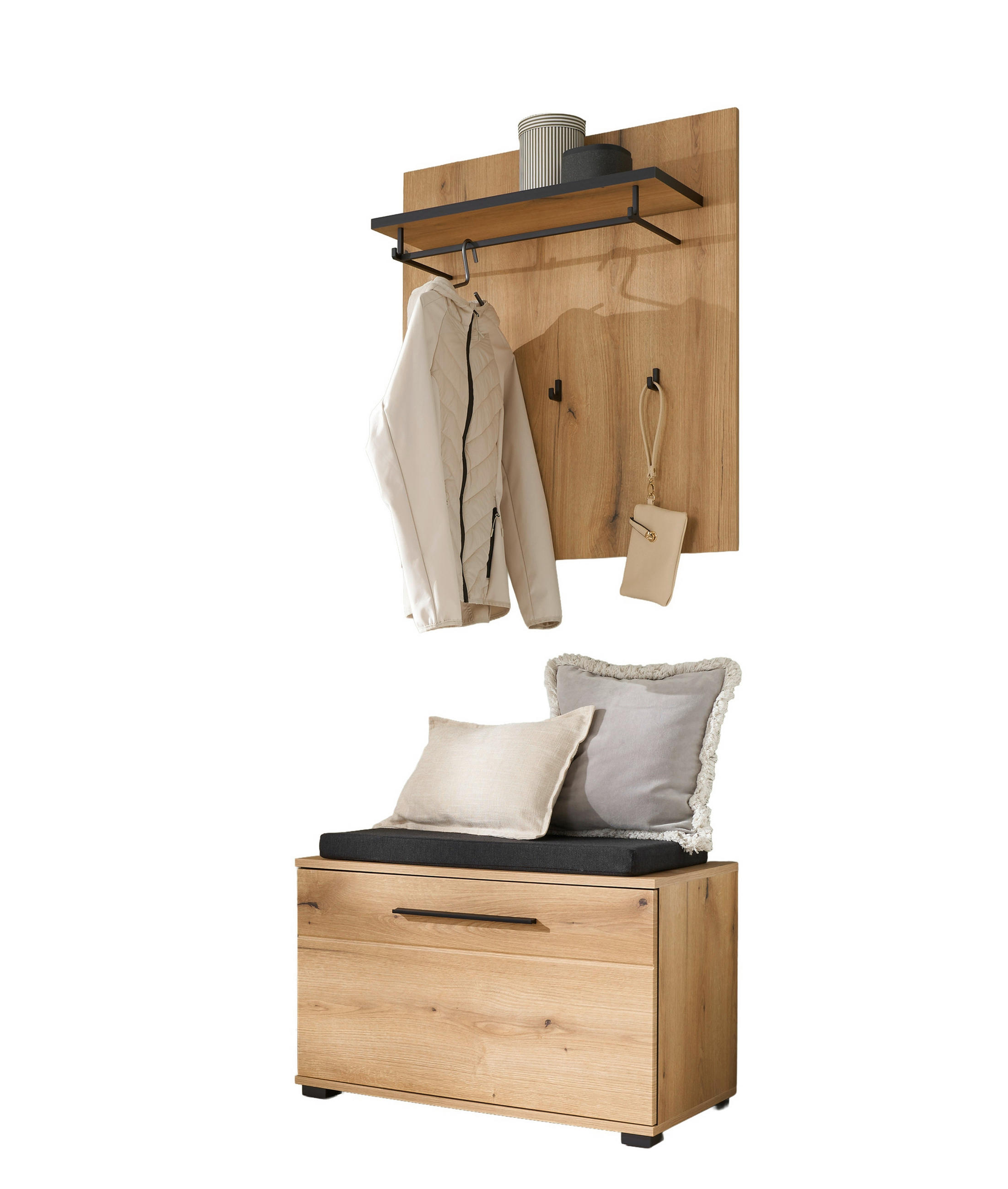 GARDEROBE 3-teilig  in 80/200/39 cm  - Eichefarben, MODERN, Holzwerkstoff (80/200/39cm) - MID.YOU