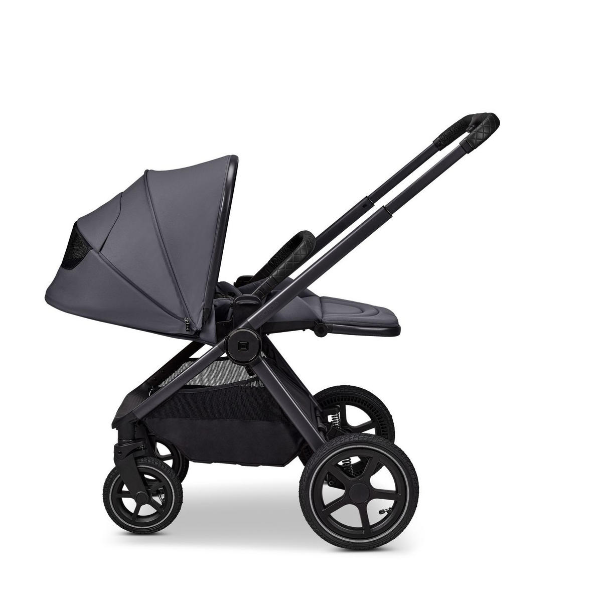 KINDERWAGENSET  GIO FOLD SET AIR  graphite  - Hellgrau/Grau, Basics, Textil/Metall (120/58/92cm) - Moon Edition