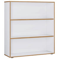 AKTENREGAL Honigeiche, Weiß  - Honigeiche/Schwarz, Design, Holzwerkstoff/Kunststoff (100/110/33cm) - MID.YOU