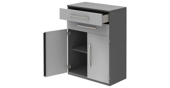 AKTENSCHRANK Anthrazit, Hellgrau - Anthrazit/Hellgrau, KONVENTIONELL, Holzwerkstoff (80/111,7/43cm) - Moderano