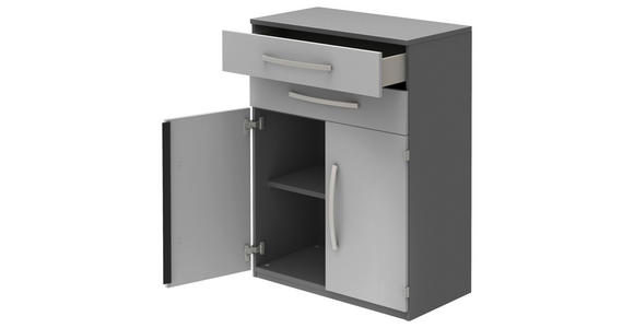 AKTENSCHRANK Anthrazit, Hellgrau  - Anthrazit/Hellgrau, KONVENTIONELL, Holzwerkstoff (80/111,7/43cm) - Moderano