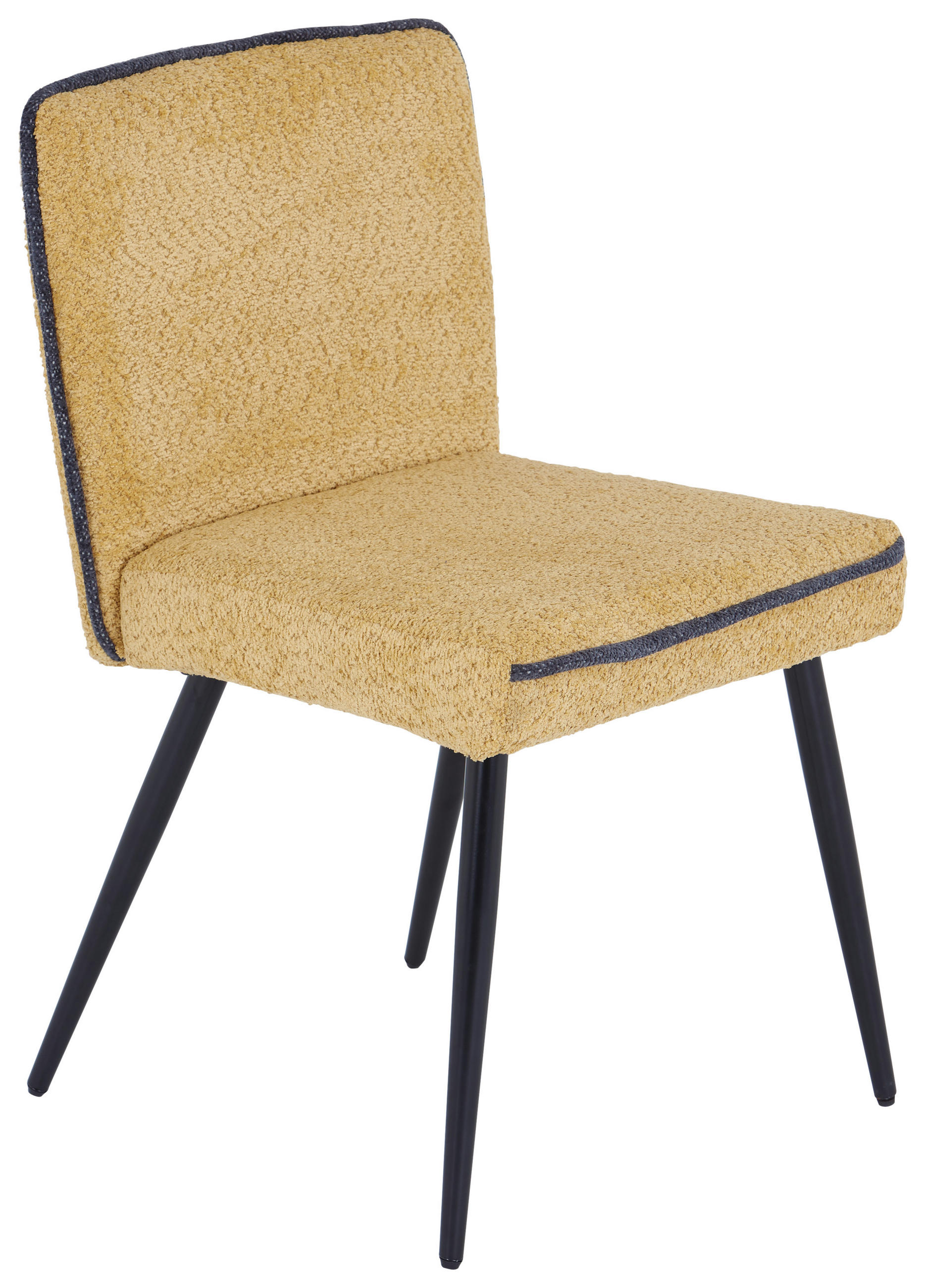 STUHL  in Eisen Leinenoptik Metall, Textil  - Gelb/Schwarz, MODERN, Textil/Metall (57/84/48cm) - MID.YOU
