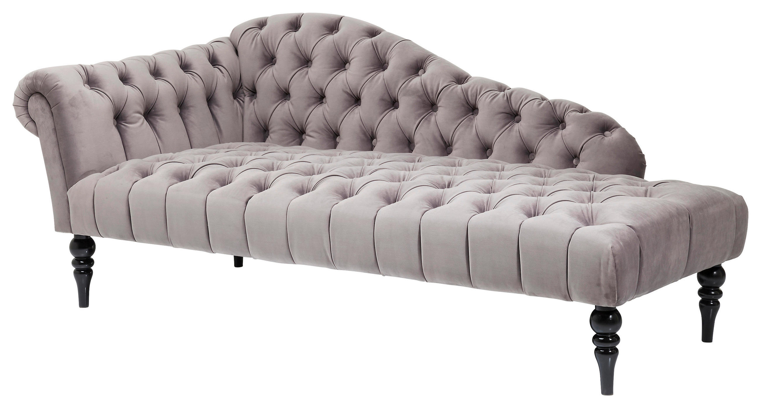 RÉCAMIERE Grau Samt  - Schwarz/Grau, Design, Holz/Textil (200/82/85cm) - Kare-Design
