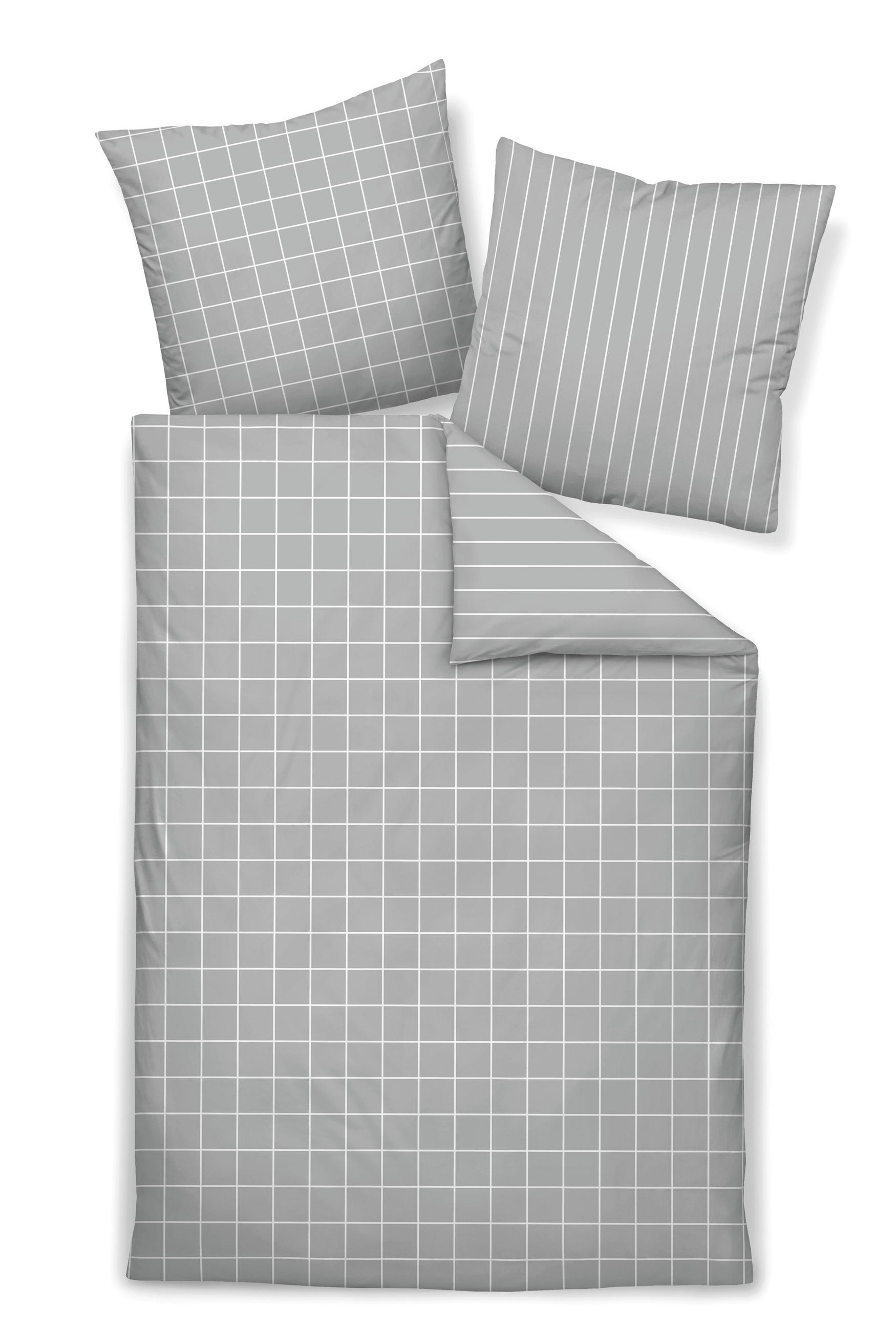 WENDEBETTWÄSCHE Giulietta Makosatin 135/200 cm  - Weiß/Grau, Design, Textil (135/200cm) - Janine